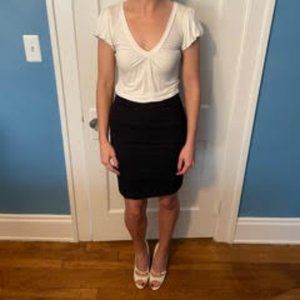 Navy Pencil Skirt